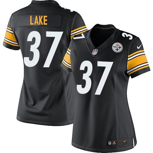 Women's Elite Carnell Lake Nike Jersey Black Home - #37 NFL Pittsburgh Steelers